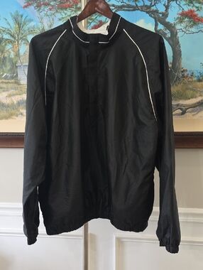 bolle Black Windbreaker Jacket with White Piping